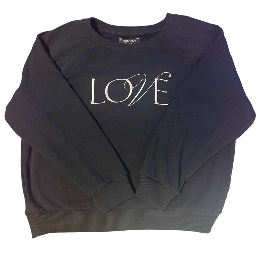 Victoria’s Secret Size Large Black Sweatshirt LOVE